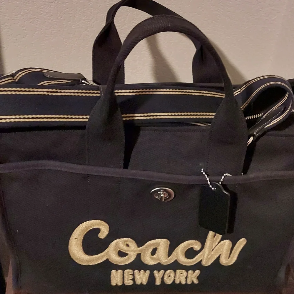 Coach Laptop Black Tote with Gold Logo - Picture 5 of 7